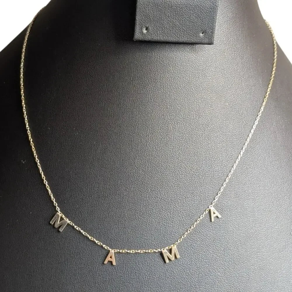M A M A 925 Sterling Vermeil Yellow Tone Dainty 16